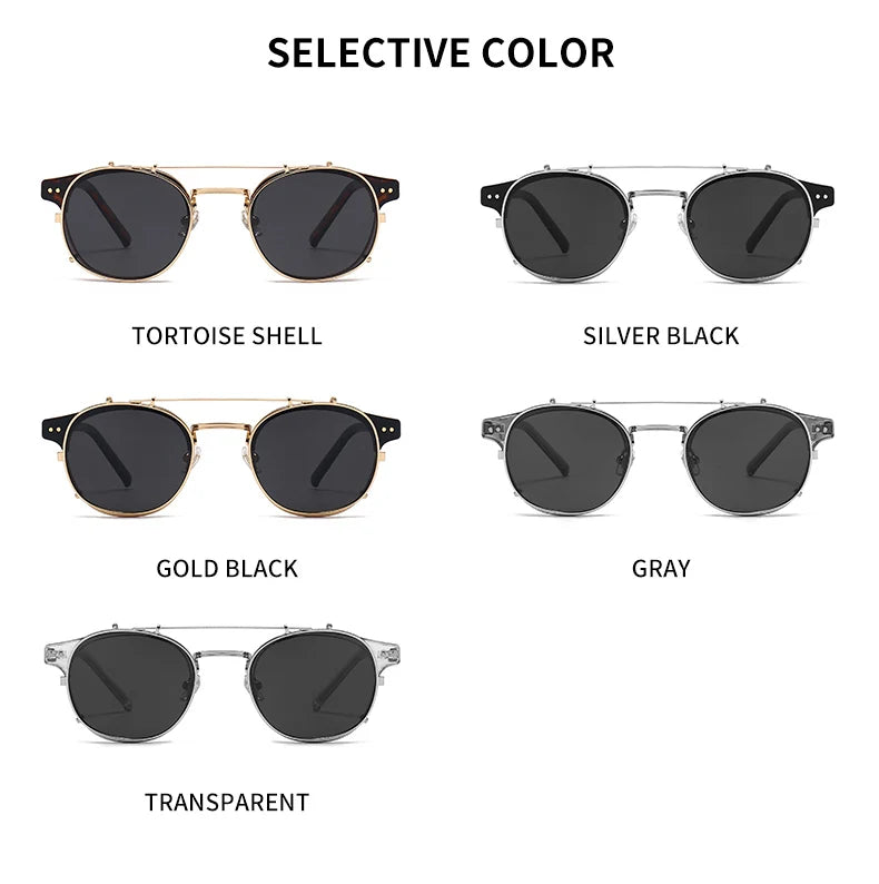 Lunettes GCV Double Couche – Lentilles amovibles – Acétate Gothic Steampunk – Polarisées Homme/Femme