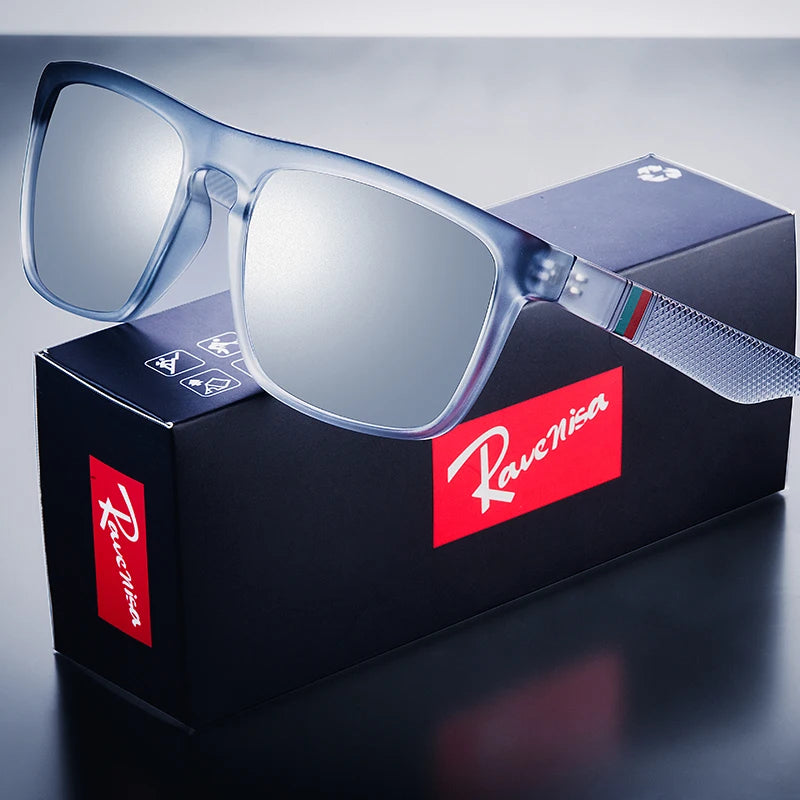 Lunettes de soleil vintage carrées polarisées – Homme/Femme – Rétro – Conduite Pêche UV400 – Ravenisa