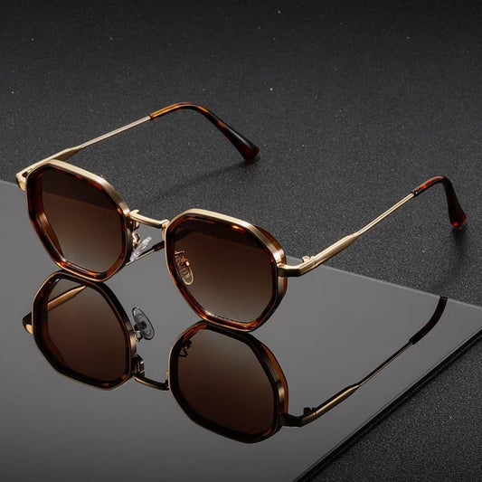 Lunettes de soleil unisexes rondes métal – Vintage Irregular Punk – UV400 – CEYYOR