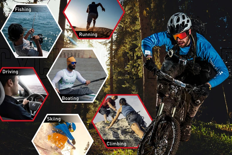 Lunettes de cyclisme SCVCN – Homme/Femme – VTT Route – UV400 – Running Randonnée