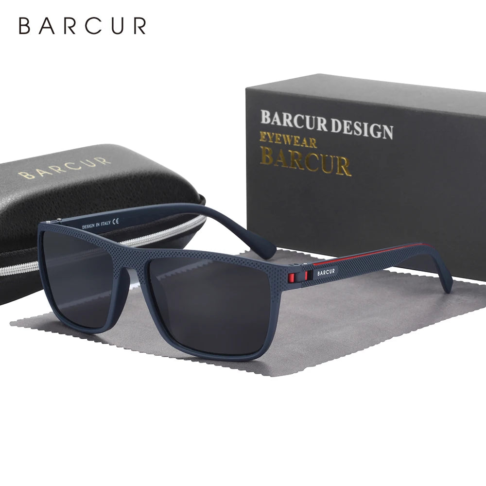 Lunettes BARCUR Design TR90 – Hommes – Sport légères polarisées – Protection UVAB