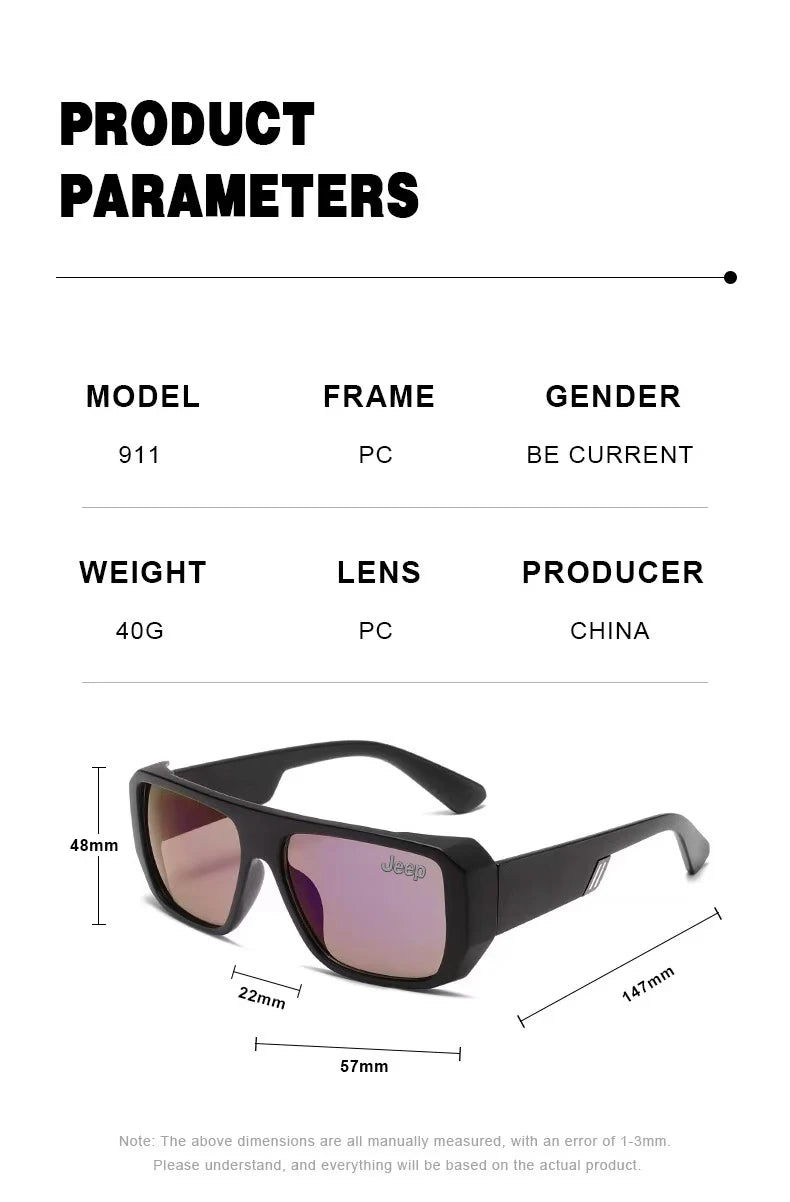 Lunettes de soleil haut de gamme JEEP – Homme/Femme – Pour Jeep Grand Cherokee, Wrangler, Renegade et plus