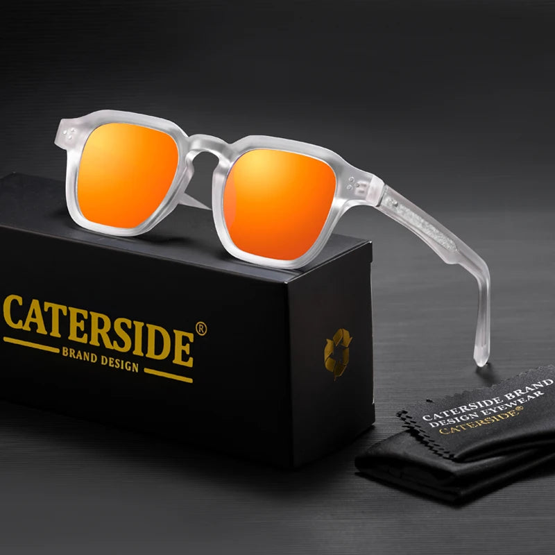 Lunettes de soleil classiques carrées CATERSIDE – Homme – Luxe – Voyage Plage Festival Cadeaux