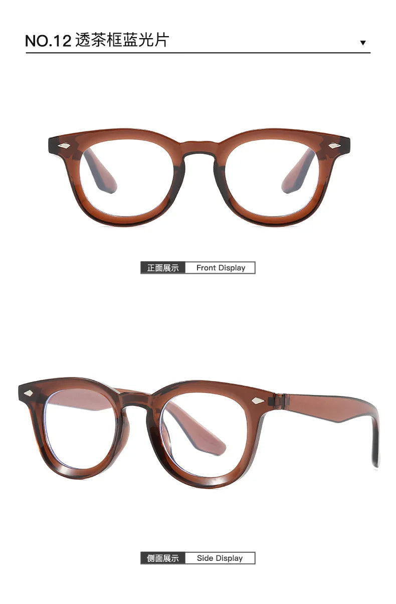 Lunettes de soleil rondes rétro Samjune – Verres Ocean Clear – UV400 – Homme/Femme – Rivets