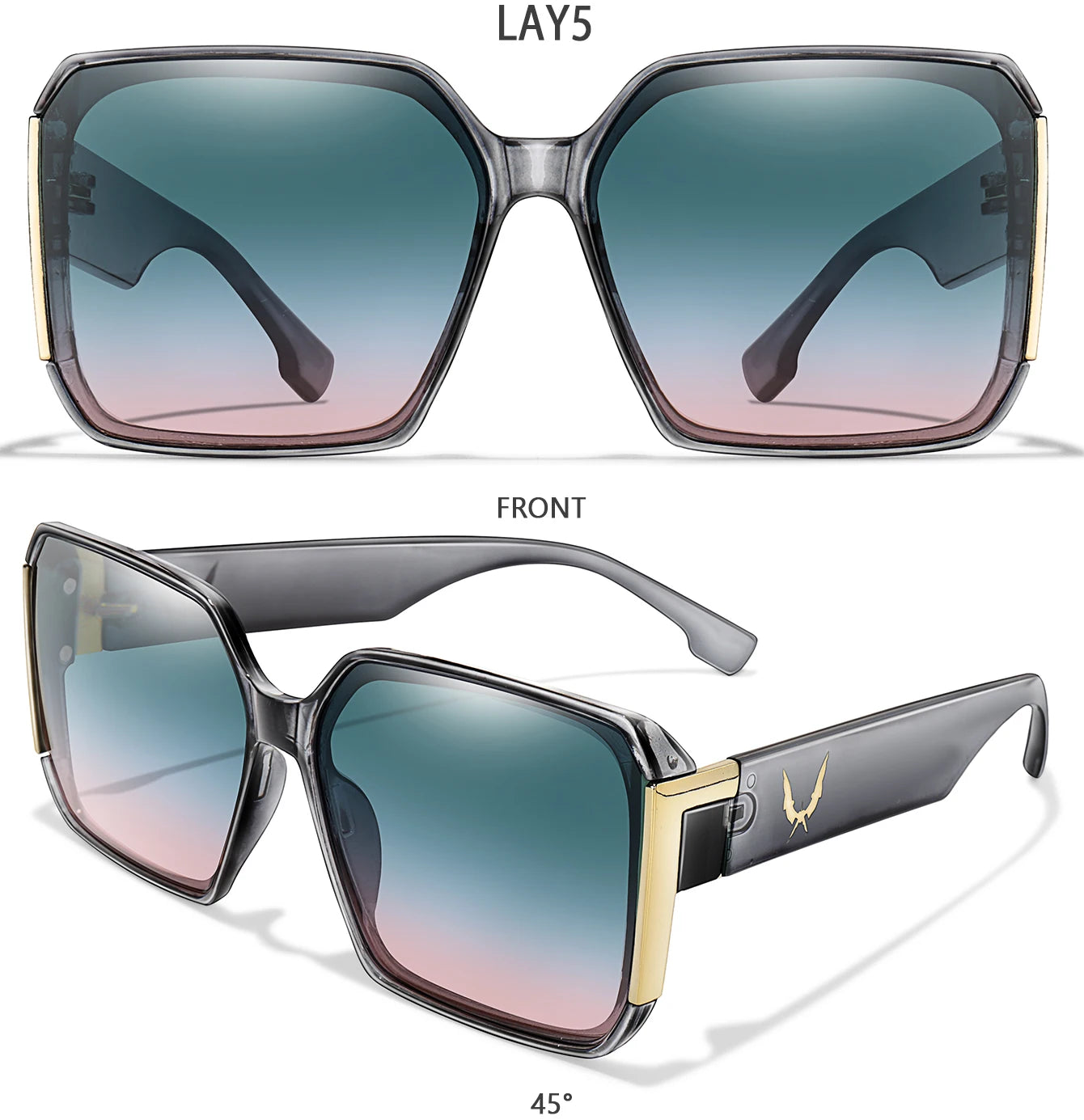 Lunettes de vacances luxe – Carré Street – Homme/Femme – Protection UV – Randonnée Cyclisme Voyage