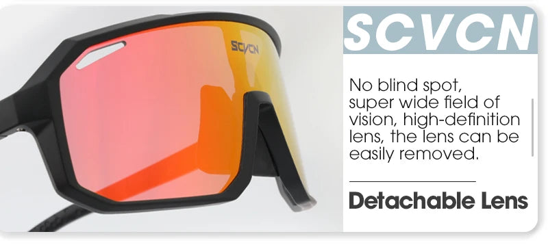 Lunettes de cyclisme SCVCN – Homme/Femme – VTT Route – UV400 – Running Randonnée