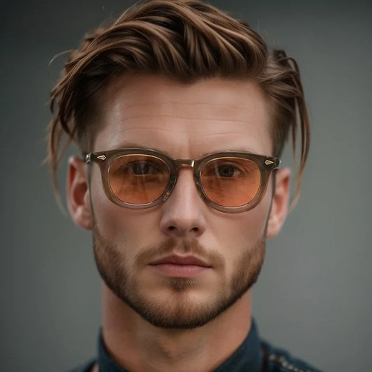 Lunettes de soleil rondes rétro Samjune – Verres Ocean Clear – UV400 – Homme/Femme – Rivets
