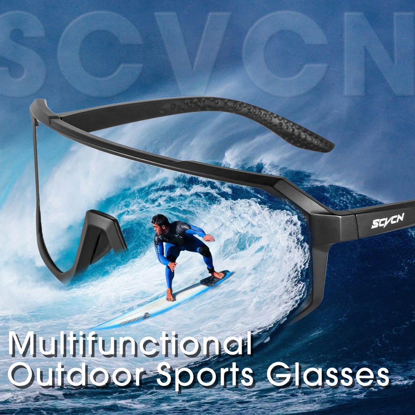 Lunettes de cyclisme SCVCN – Homme/Femme – VTT Route – UV400 – Running Randonnée