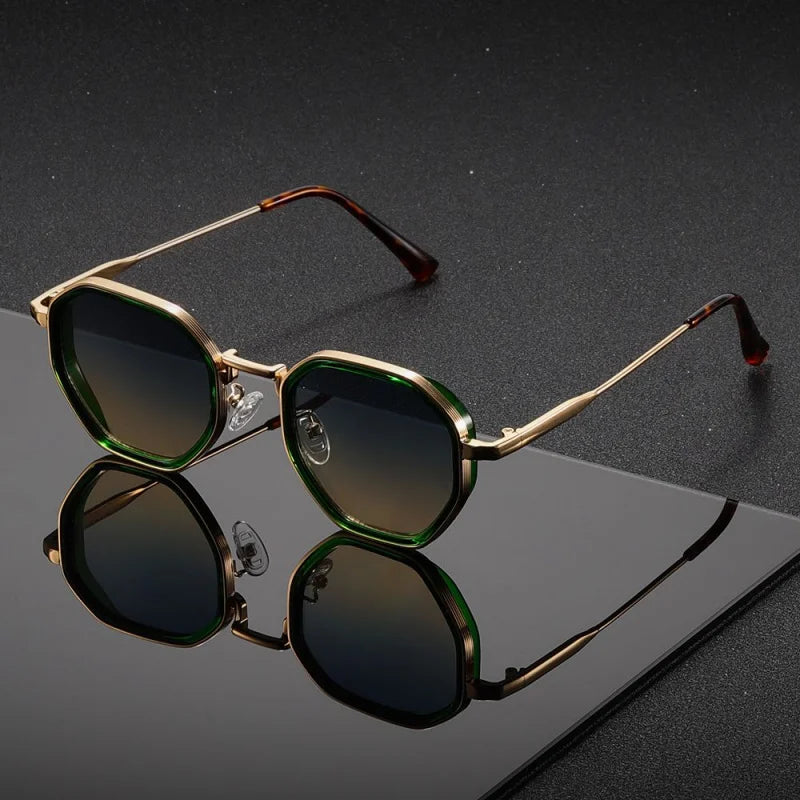 Lunettes de soleil unisexes rondes métal – Vintage Irregular Punk – UV400 – CEYYOR