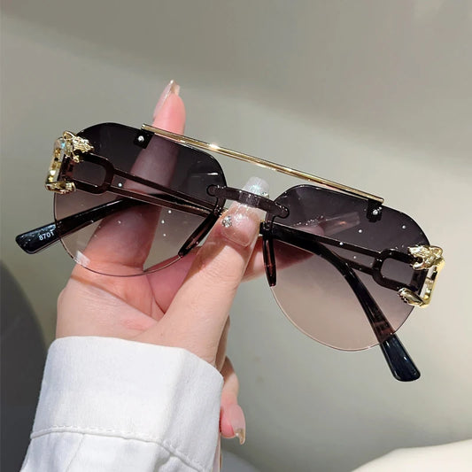 Lunettes Pilot Rimless KAMMPT – Vintage Dégradé – Homme/Femme – Design Tendance