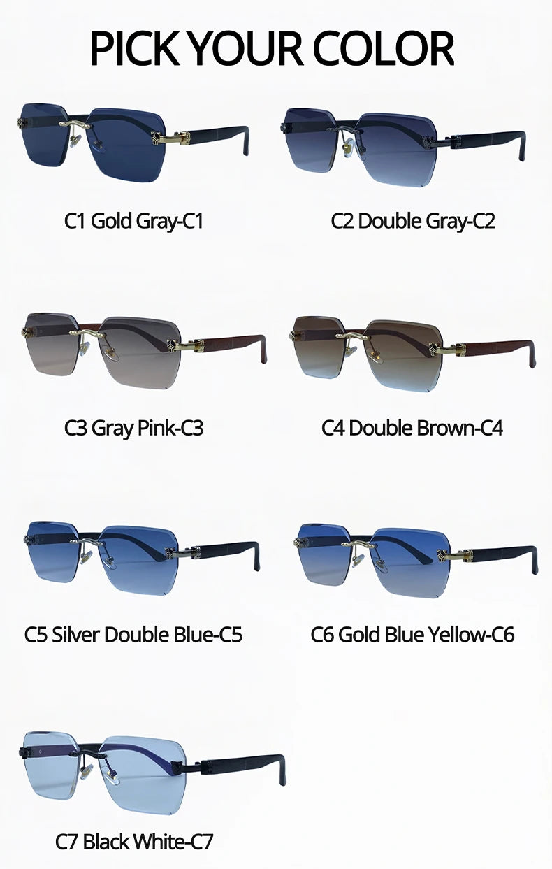 Lunettes Rimless Photochromiques KIM7KIM – Carré Vintage 2026 – Homme – Luxe