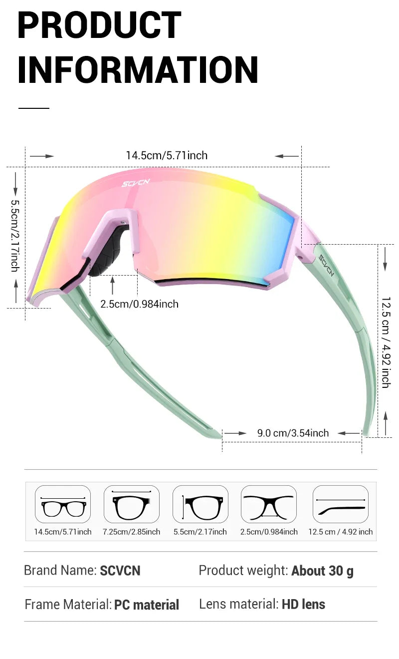 SCVCN – Nouvelles lunettes de cyclisme outdoor homme/femme Lunettes VTT / conduite / vélo / escalade – Protection UV400