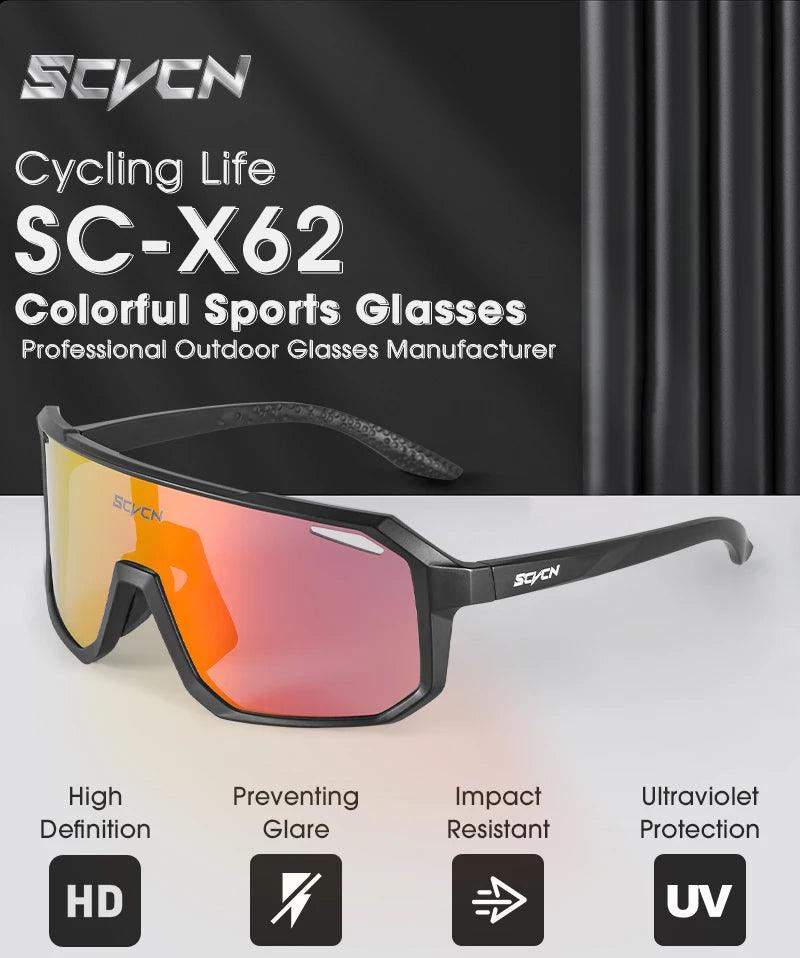 Lunettes de cyclisme SCVCN – Homme/Femme – VTT Route – UV400 – Running Randonnée