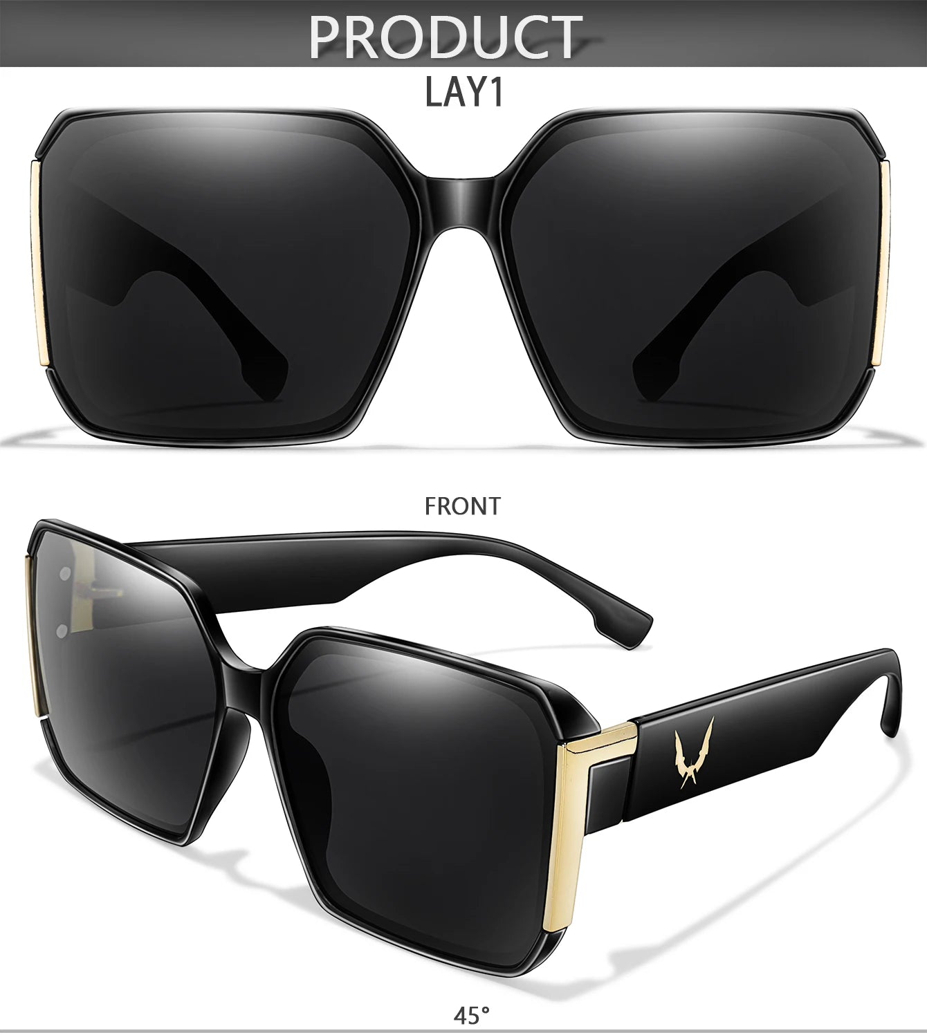 Lunettes de vacances luxe – Carré Street – Homme/Femme – Protection UV – Randonnée Cyclisme Voyage