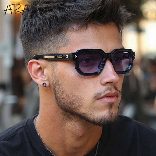 Lunettes de soleil polarisées carrées homme 2026 – Luxe Vintage Rectangulaire – ArasDriving Eyewear For Male UV400 Shades