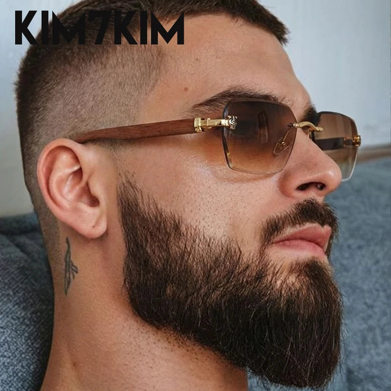 Lunettes Rimless Photochromiques KIM7KIM – Carré Vintage 2026 – Homme – Luxe