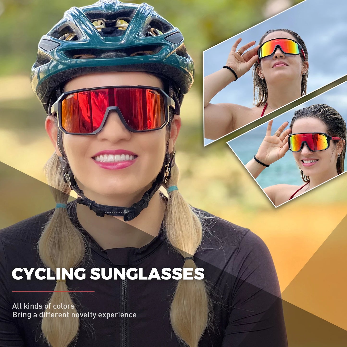 Lunettes de cyclisme SCVCN – Homme/Femme – VTT Route – UV400 – Running Randonnée