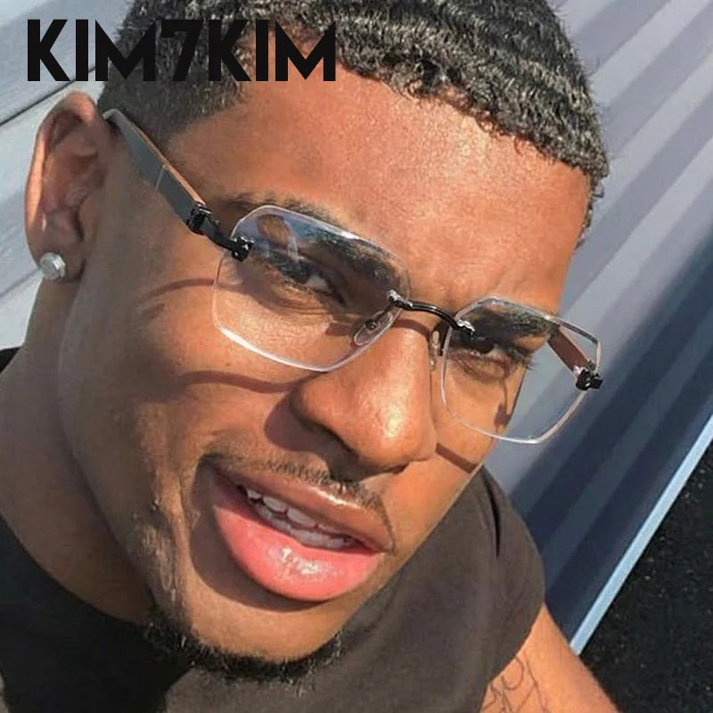 Lunettes Rimless Photochromiques KIM7KIM – Carré Vintage 2026 – Homme – Luxe