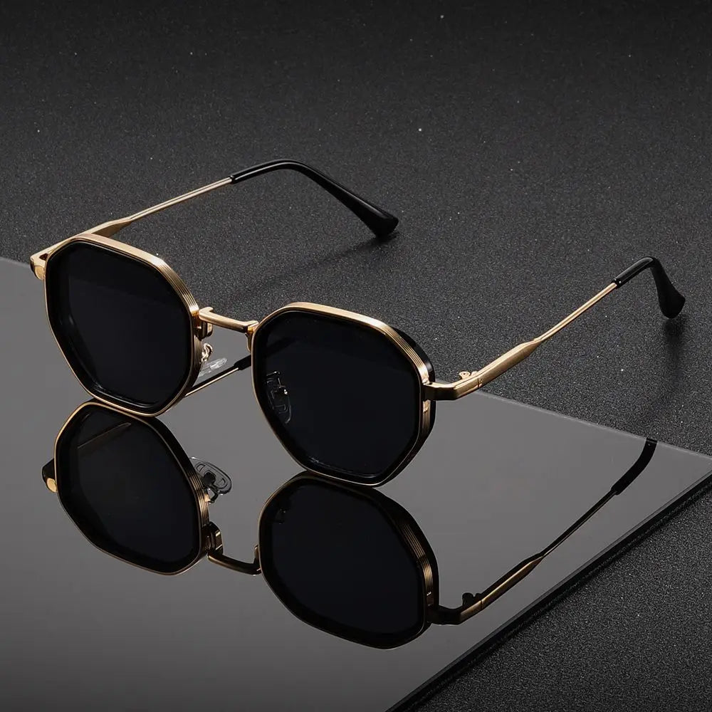 Lunettes de soleil unisexes rondes métal – Vintage Irregular Punk – UV400 – CEYYOR