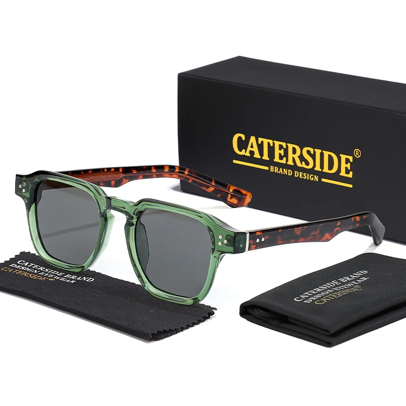 Lunettes de soleil classiques carrées CATERSIDE – Homme – Luxe – Voyage Plage Festival Cadeaux
