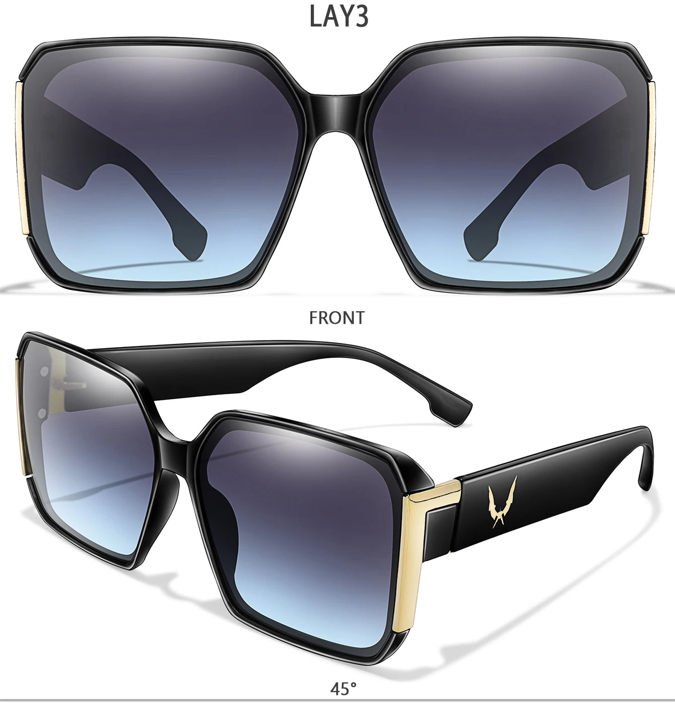 Lunettes de vacances luxe – Carré Street – Homme/Femme – Protection UV – Randonnée Cyclisme Voyage