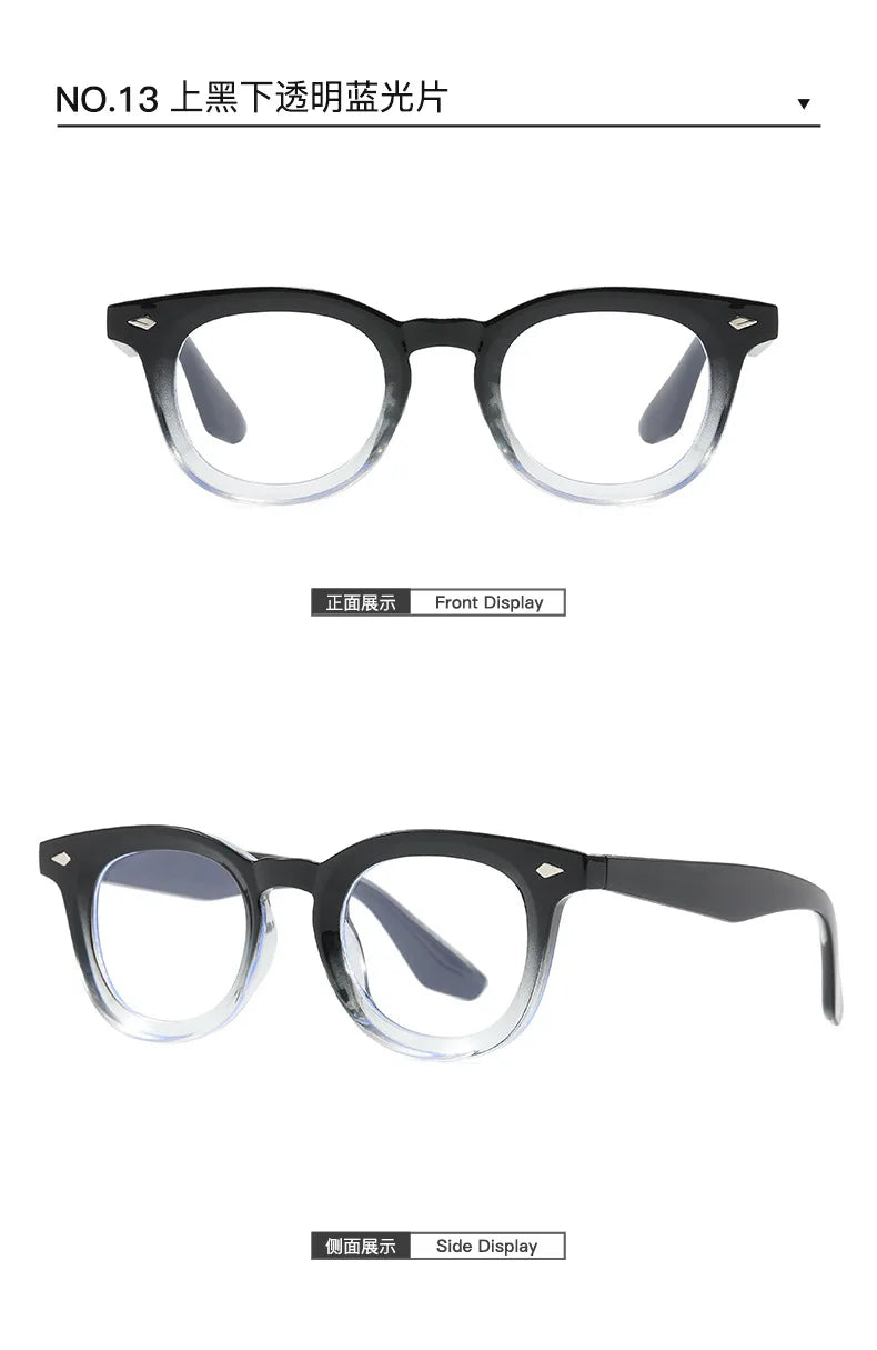 Lunettes de soleil rondes rétro Samjune – Verres Ocean Clear – UV400 – Homme/Femme – Rivets