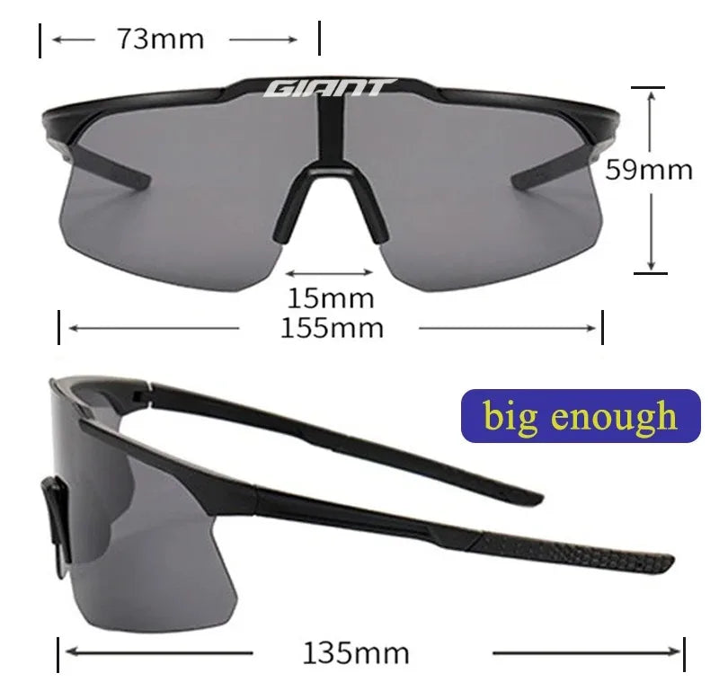 Lunettes de cyclisme Giant 2025 – UV400, Anti-Buée, Étui inclus – Homme/Femme