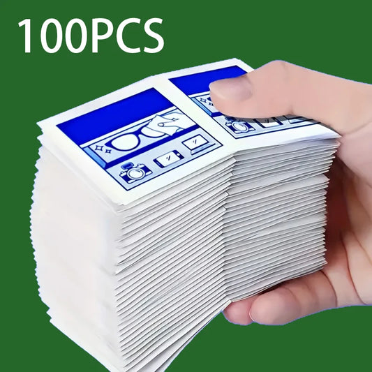 100 Lingettes Nettoyantes Jetables pour Lunettes – Emballages Individuels – Écrans Smartphone & Tablette – Sans Résidu