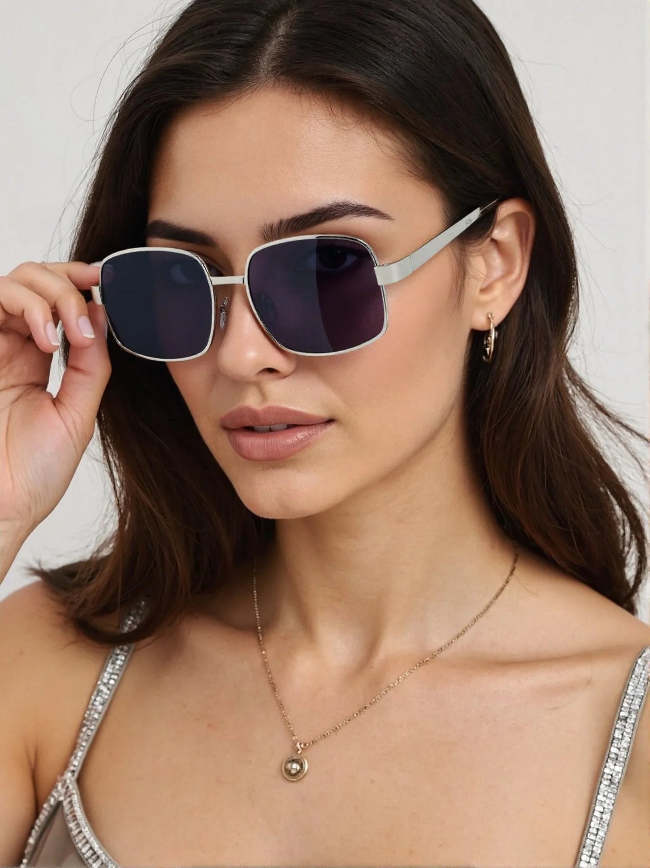 Lunettes métal grande monture – Homme/Femme – Rétro Carré/Rond – Protection UV – 134