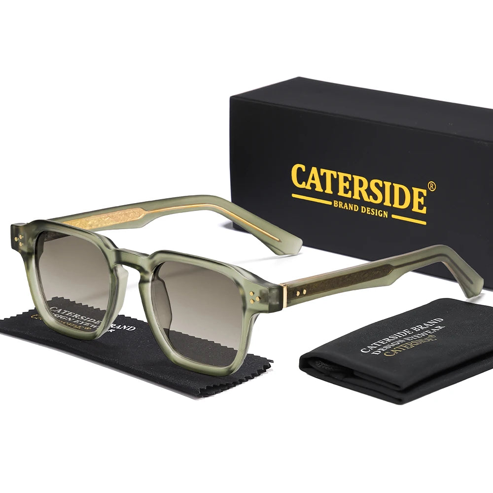 Lunettes de soleil classiques carrées CATERSIDE – Homme – Luxe – Voyage Plage Festival Cadeaux