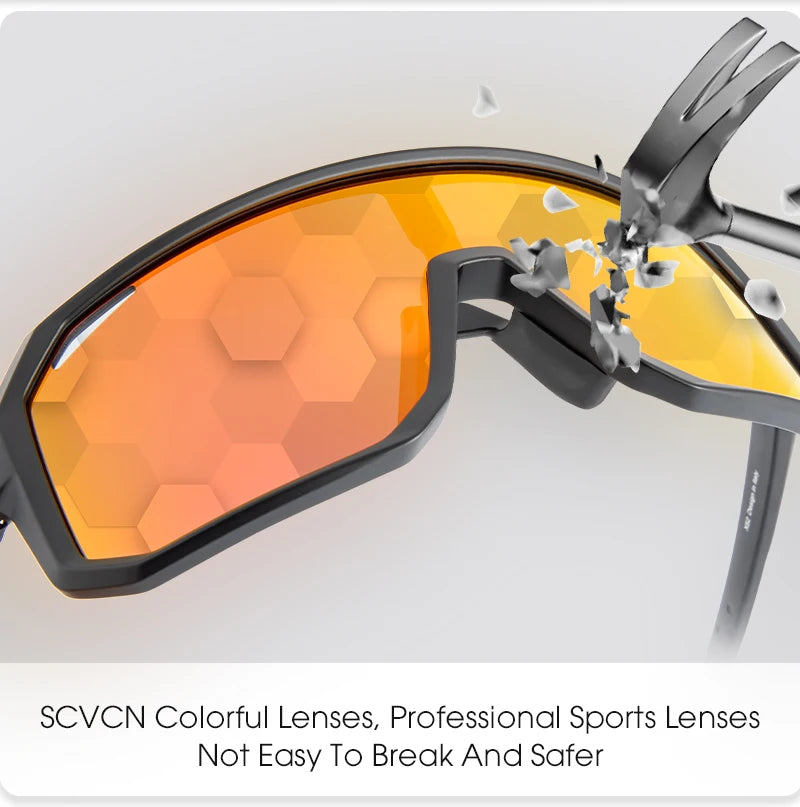 Lunettes de cyclisme SCVCN – Homme/Femme – VTT Route – UV400 – Running Randonnée