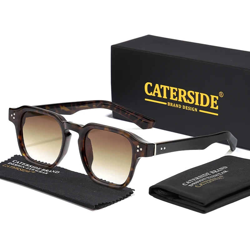 Lunettes de soleil classiques carrées CATERSIDE – Homme – Luxe – Voyage Plage Festival Cadeaux
