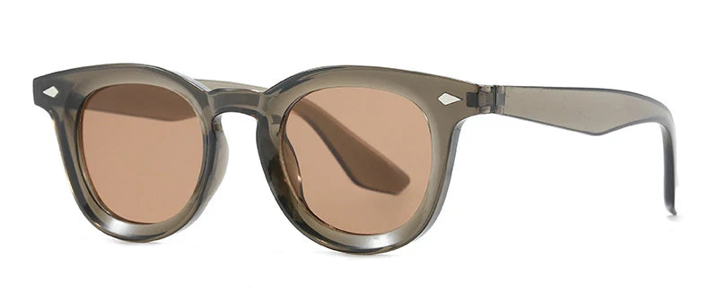 Lunettes de soleil rondes rétro Samjune – Verres Ocean Clear – UV400 – Homme/Femme – Rivets