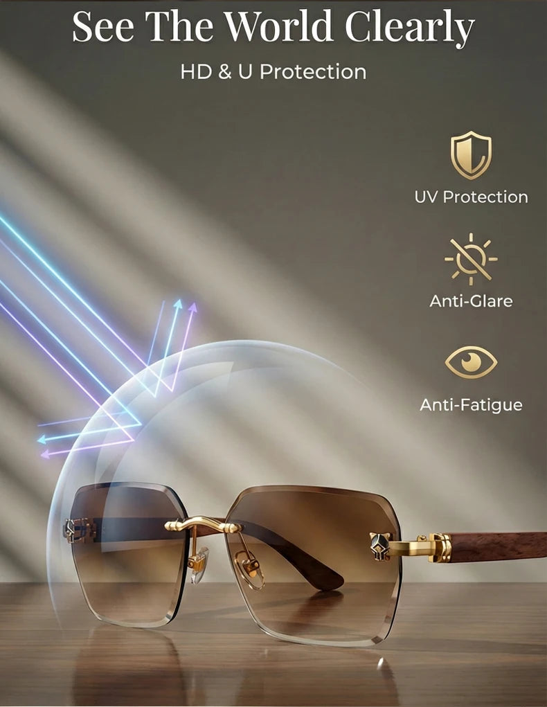 Lunettes Rimless Photochromiques KIM7KIM – Carré Vintage 2026 – Homme – Luxe