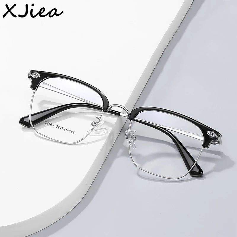 Lunettes anti-lumière bleue XJiea – Homme/Femme – Semi-sans-branches Métal Photochromiques – Bureau & Outdoor