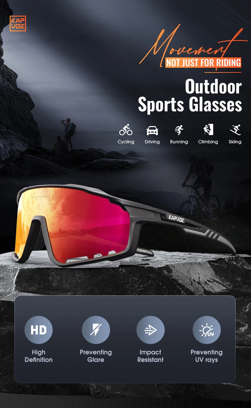 Lunettes de cyclisme polarisées UV400 Homme/Femme – VTT, route, pêche – Kapvoe