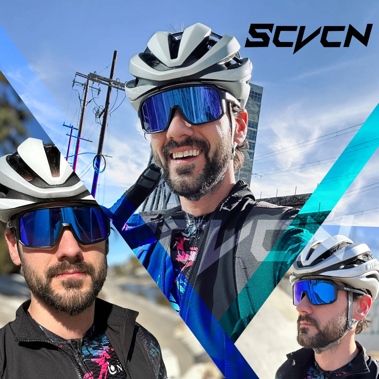 Lunettes de cyclisme SCVCN – Homme/Femme – VTT Route – UV400 – Running Randonnée