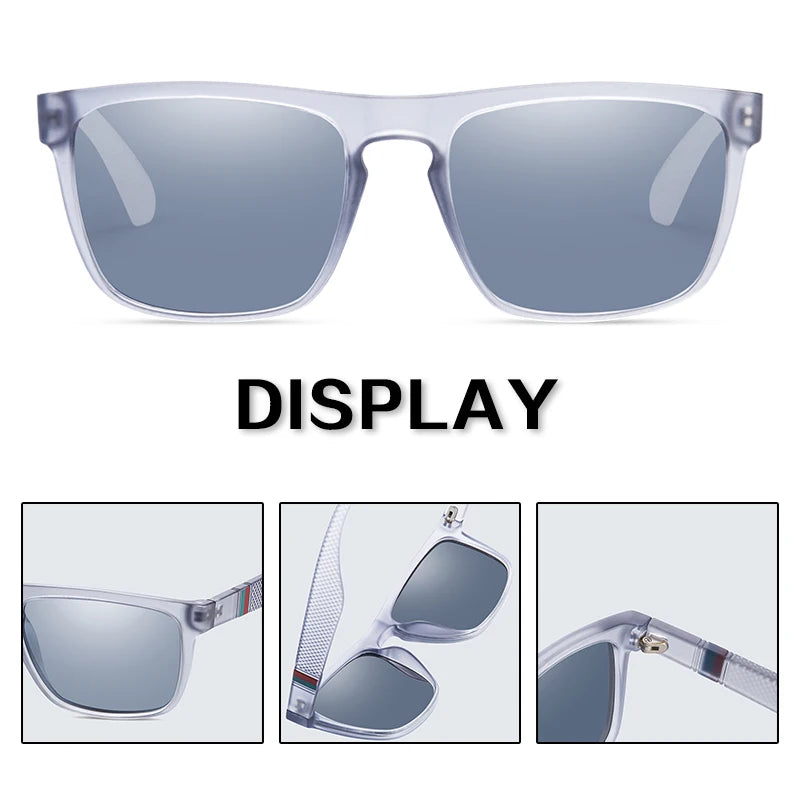 Lunettes de soleil vintage carrées polarisées – Homme/Femme – Rétro – Conduite Pêche UV400 – Ravenisa