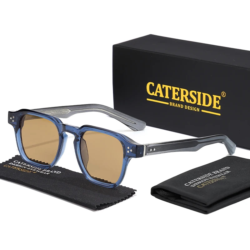 Lunettes de soleil classiques carrées CATERSIDE – Homme – Luxe – Voyage Plage Festival Cadeaux
