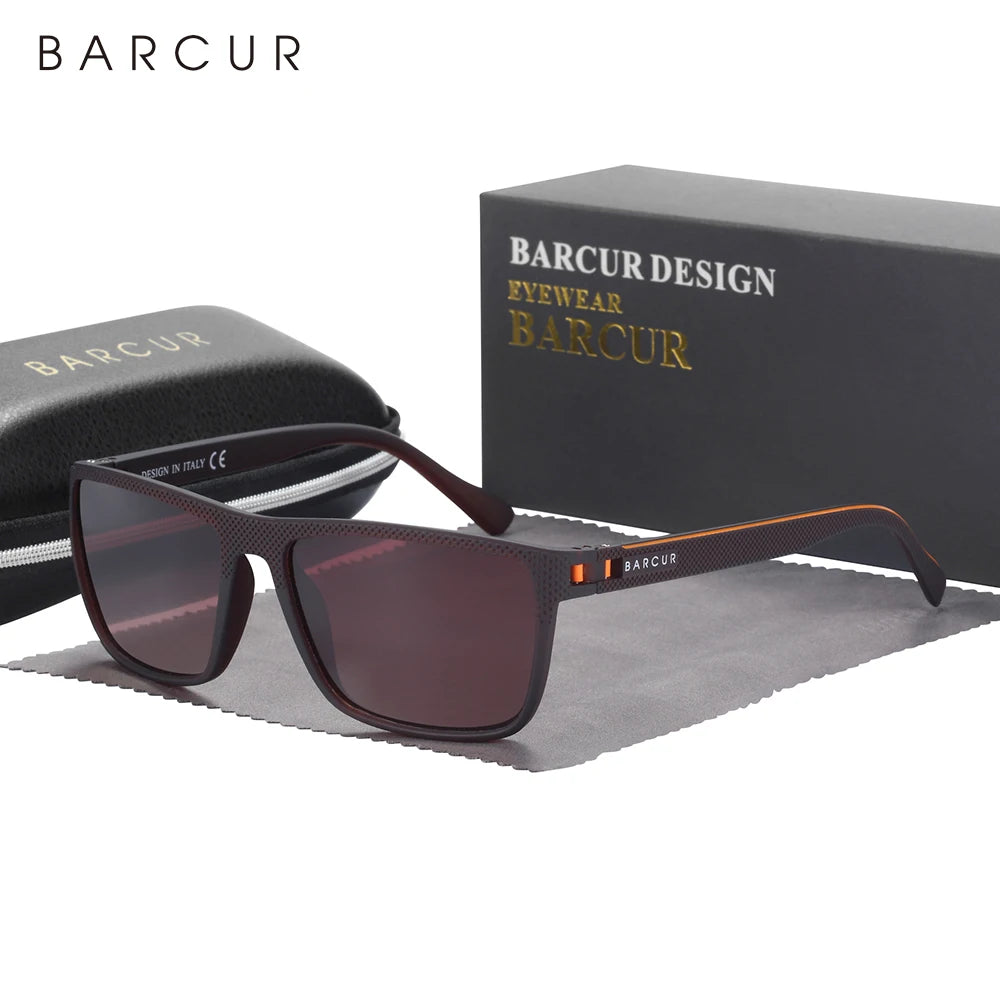 Lunettes BARCUR Design TR90 – Hommes – Sport légères polarisées – Protection UVAB
