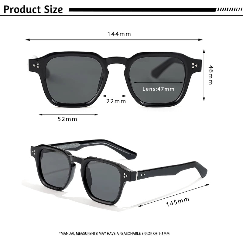 Lunettes de soleil classiques carrées CATERSIDE – Homme – Luxe – Voyage Plage Festival Cadeaux