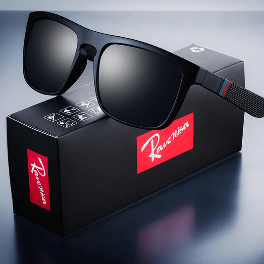 Lunettes de soleil vintage carrées polarisées – Homme/Femme – Rétro – Conduite Pêche UV400 – Ravenisa