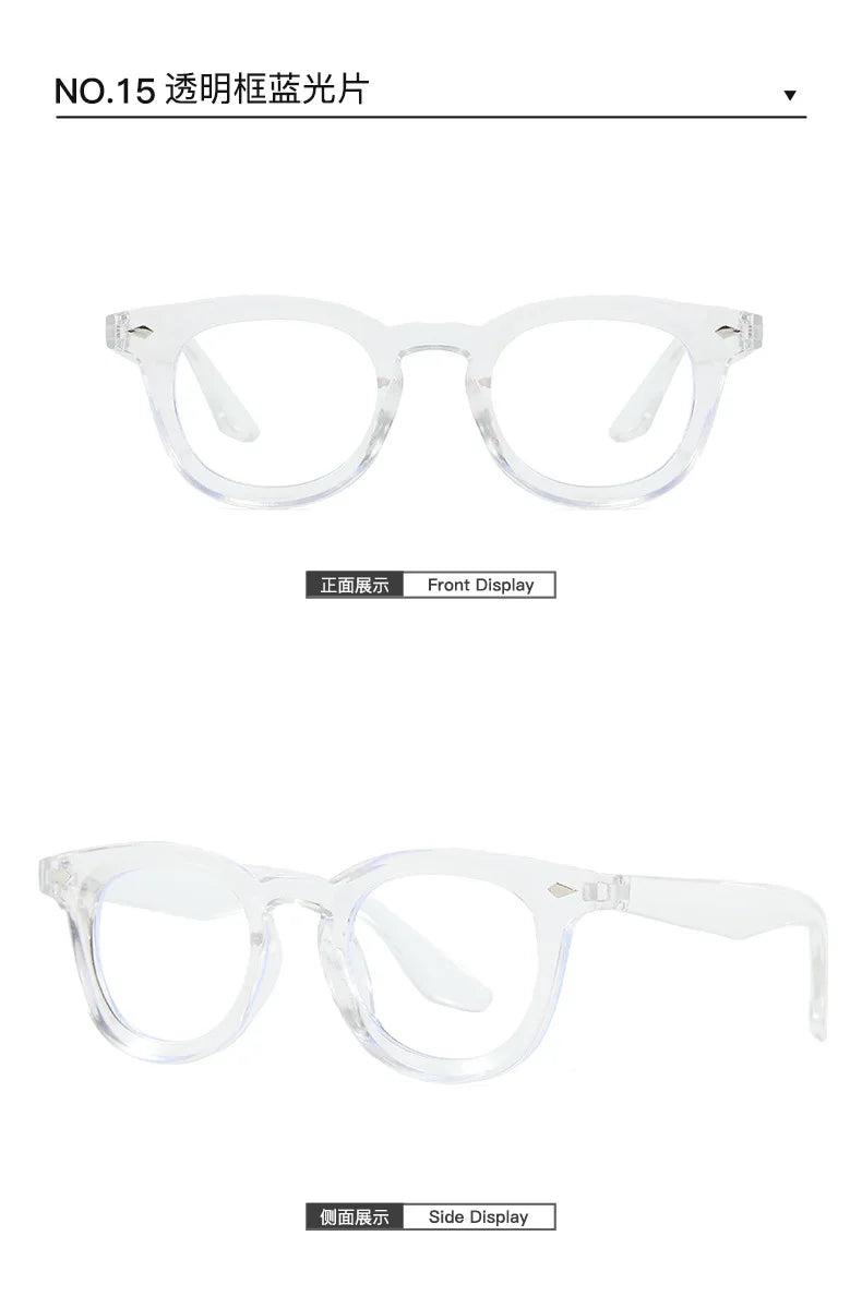Lunettes de soleil rondes rétro Samjune – Verres Ocean Clear – UV400 – Homme/Femme – Rivets