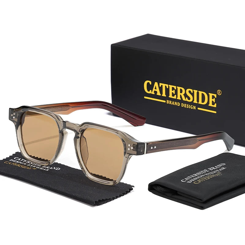 Lunettes de soleil classiques carrées CATERSIDE – Homme – Luxe – Voyage Plage Festival Cadeaux