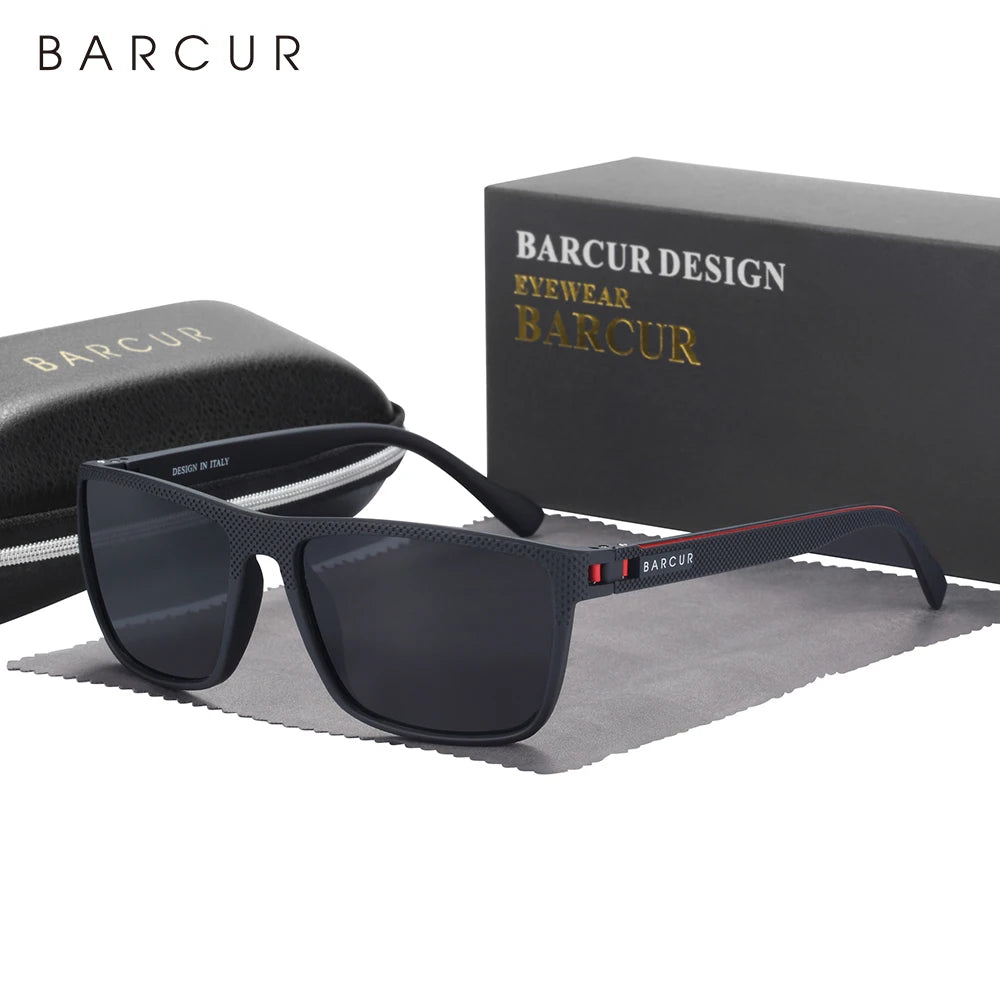 Lunettes BARCUR Design TR90 – Hommes – Sport légères polarisées – Protection UVAB