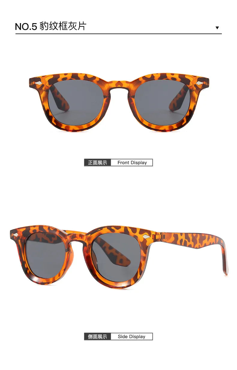 Lunettes de soleil rondes rétro Samjune – Verres Ocean Clear – UV400 – Homme/Femme – Rivets