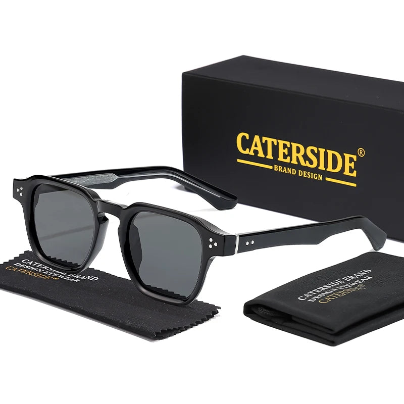 Lunettes de soleil classiques carrées CATERSIDE – Homme – Luxe – Voyage Plage Festival Cadeaux