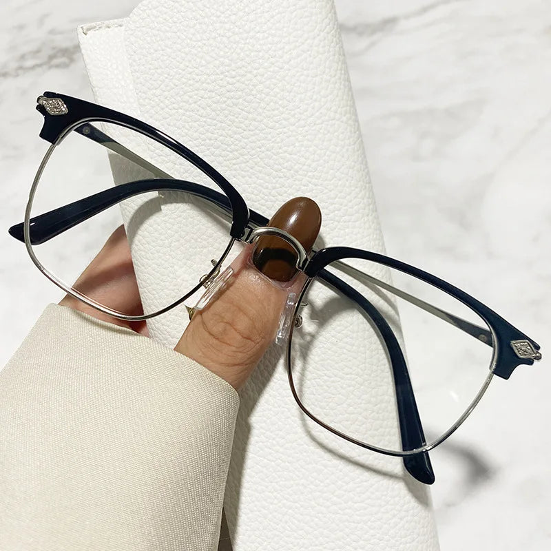 Lunettes anti-lumière bleue XJiea – Homme/Femme – Semi-sans-branches Métal Photochromiques – Bureau & Outdoor