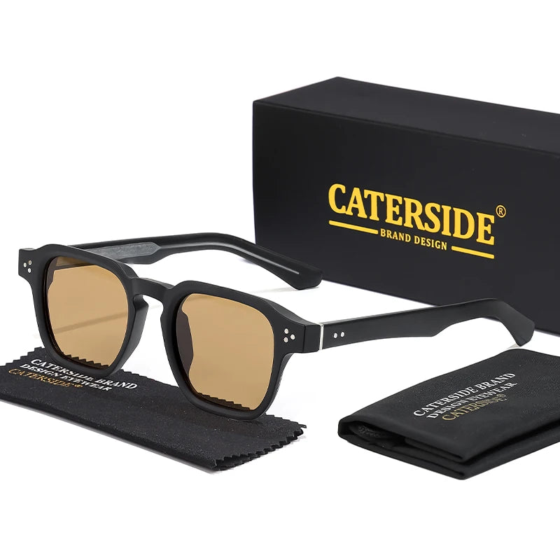 Lunettes de soleil classiques carrées CATERSIDE – Homme – Luxe – Voyage Plage Festival Cadeaux