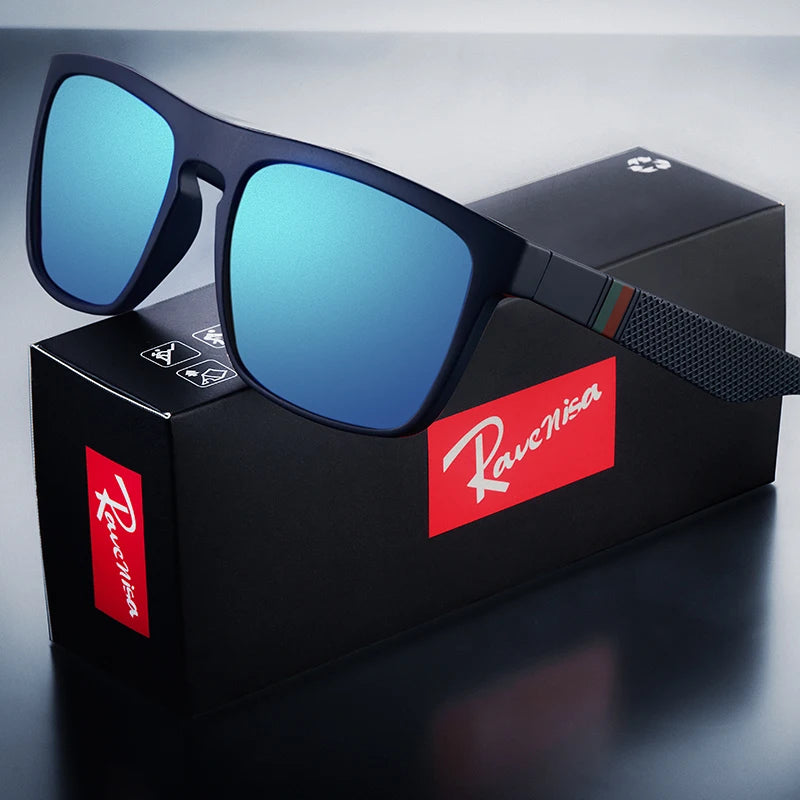 Lunettes de soleil vintage carrées polarisées – Homme/Femme – Rétro – Conduite Pêche UV400 – Ravenisa
